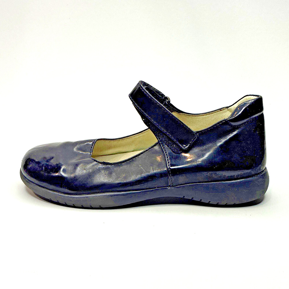 Primigi Black Leather Mary Jane Flats Hook & Loop Cushioned EU 35 US 3.5